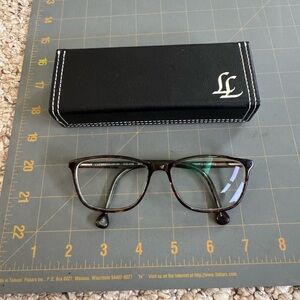 Lisa Loeb Womens eyeglasses Green Flash 203 Pine Wine 56-16 140 W/Case